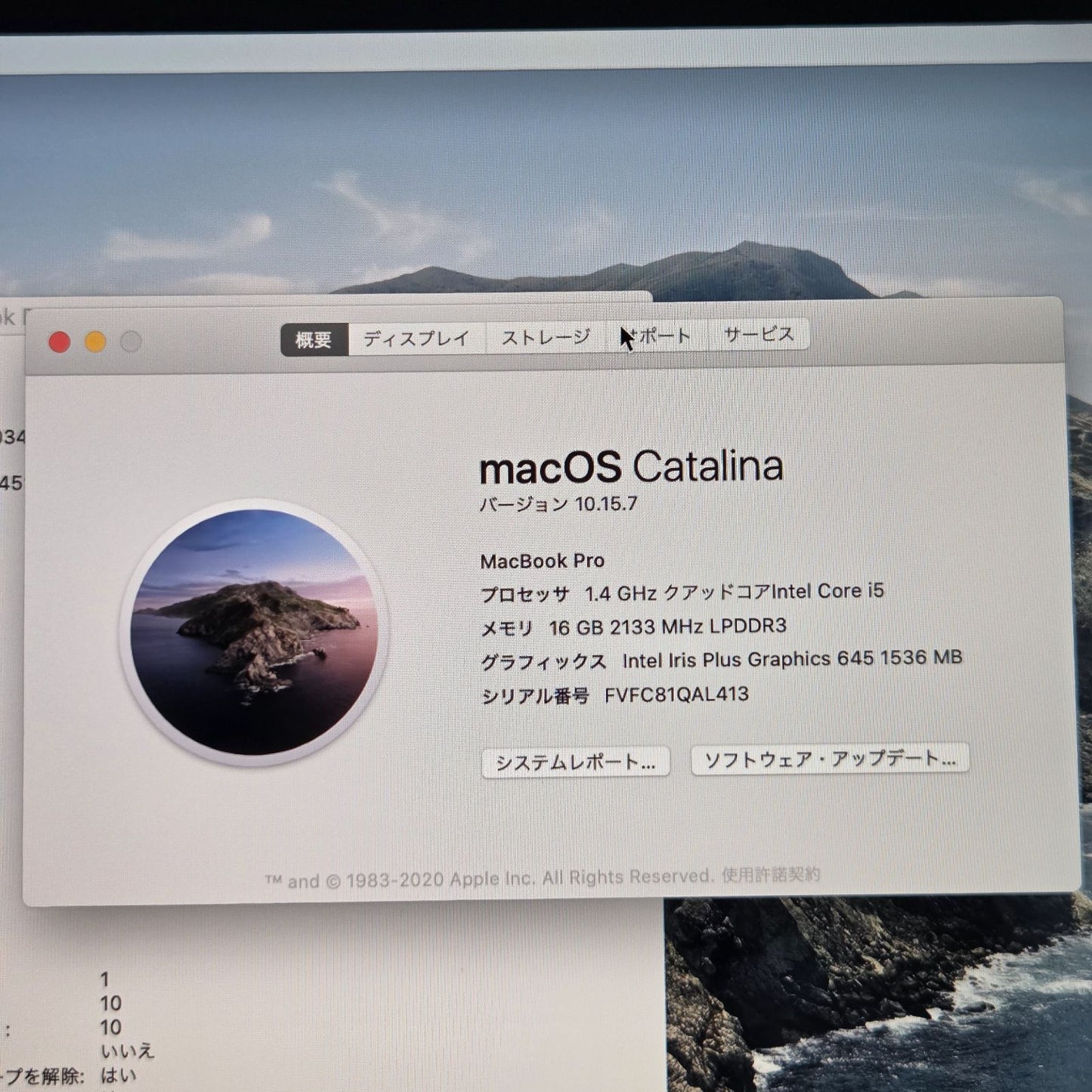 【良品】【1週間保証】Apple MacBook Pro 13 2019 A2159 / メモリ16GB / SSD128GB　⑳