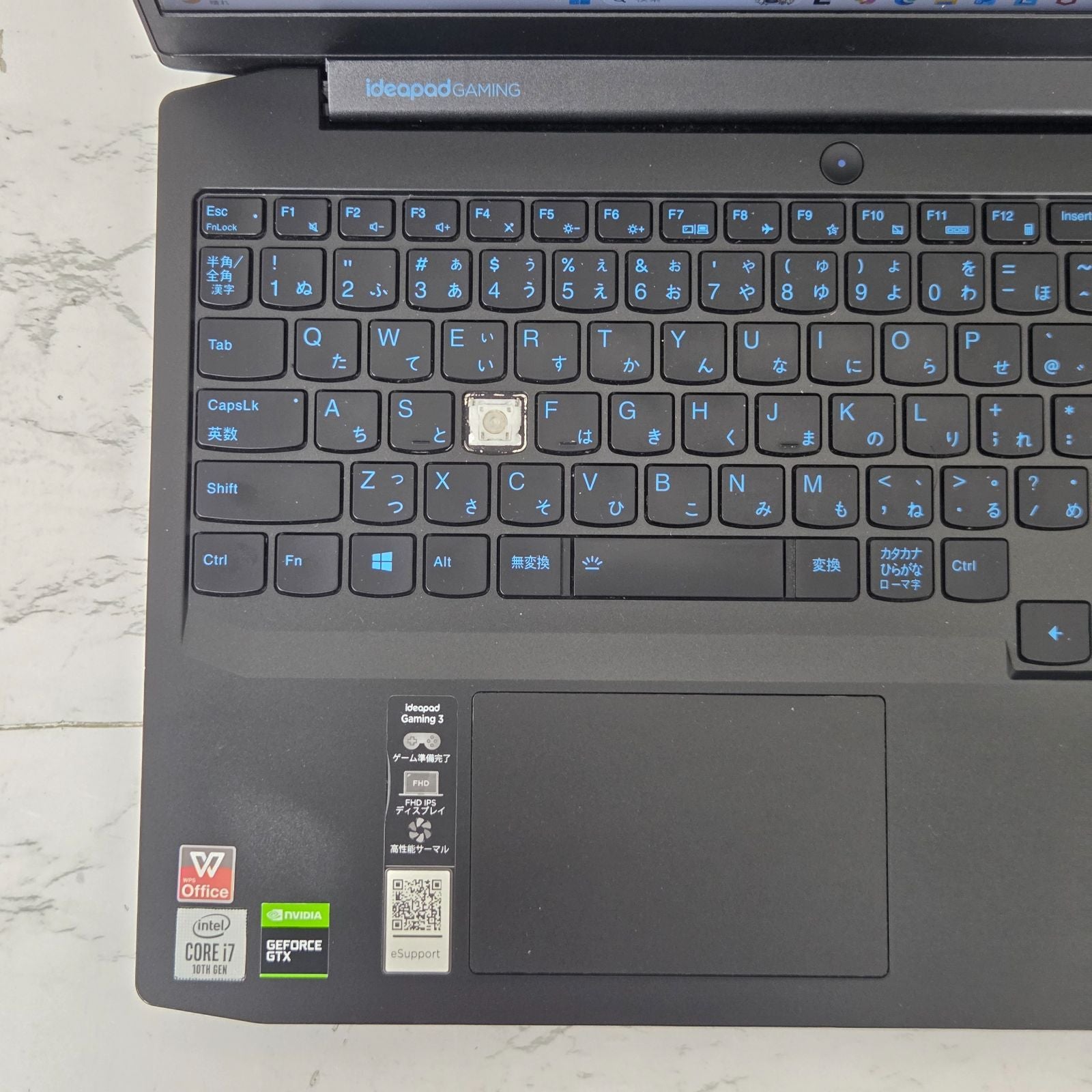 【キー欠損】【1週間保証】Lenovo IdeaPad Gaming 3 15IMH05 / Core i7-10750H / メモリ8GB / SSD256GB＋HDD1TB / GTX 1650 / Windows 11 / ゲーミングノート