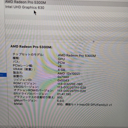 【良品】【1週間保証】MacBook Pro 15-inch 2018 / Core i9 / 32GB / SSD500GB / Radeon Pro 560X / 充放電206回