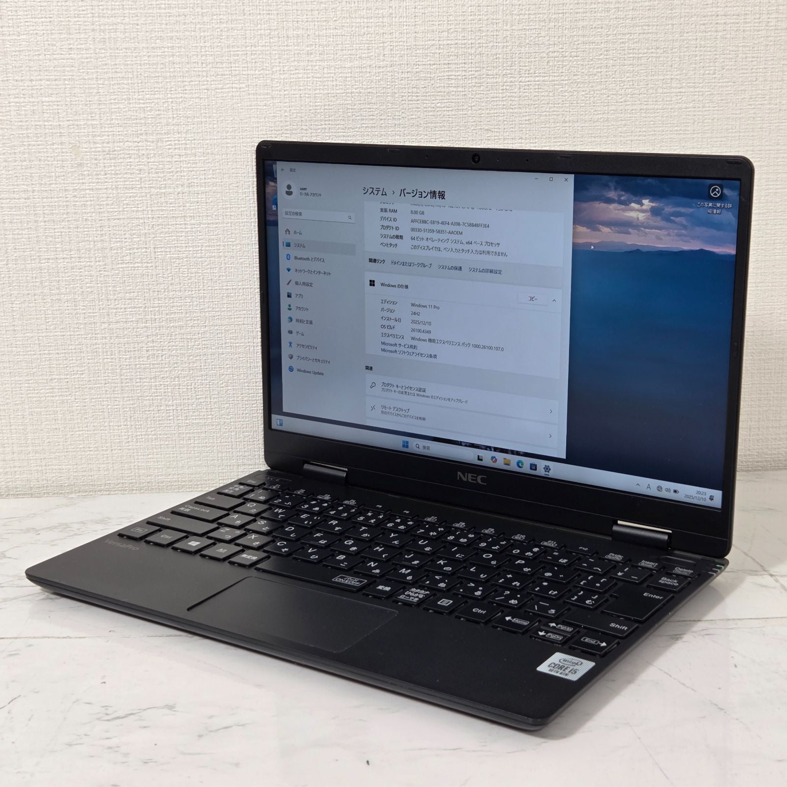 【良品】【1週間保証】NEC / i5 10210Y / 8GB / 256GB / 12.5インチ / Win11
