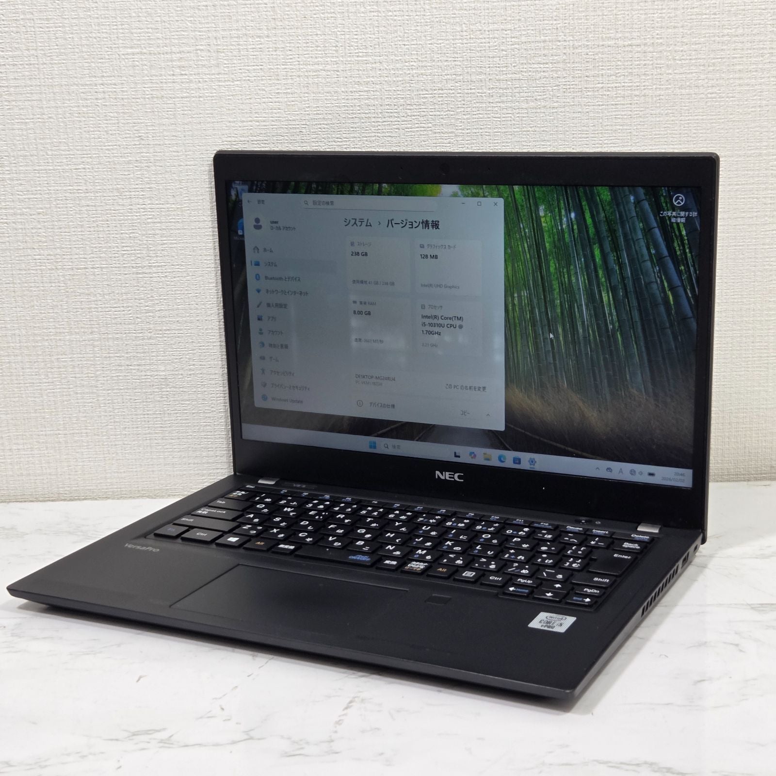 【良品】【1週間保証】NEC VersaPro / Core i5 10310U / 8GB / 256GB / Win11 000643