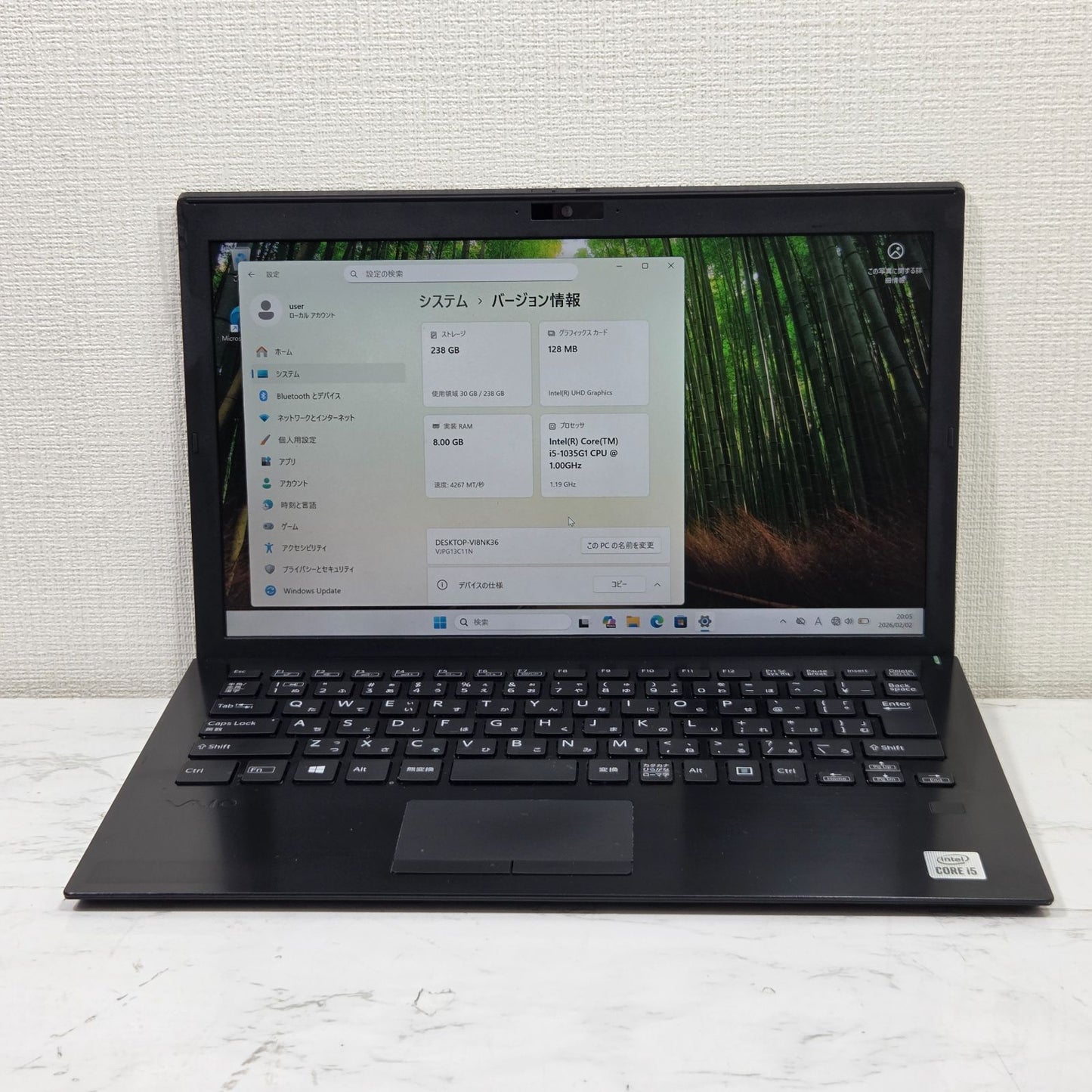 【良品】【1週間保証】VAIO VJPG131 / Core i5 1035G1 / 8GB / 256GB / Win11 001018