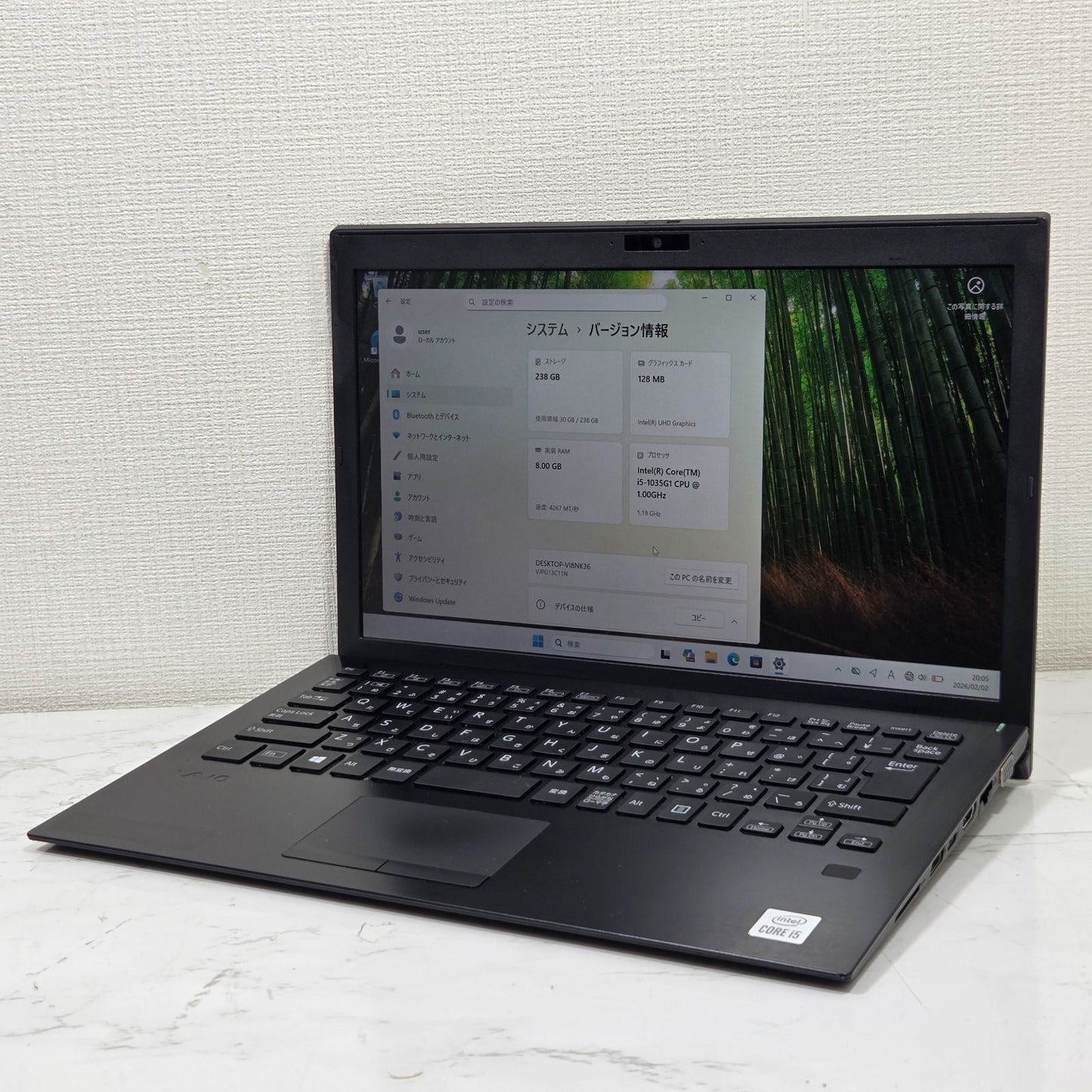 【良品】【1週間保証】VAIO VJPG131 / Core i5 1035G1 / 8GB / 256GB / Win11 001018