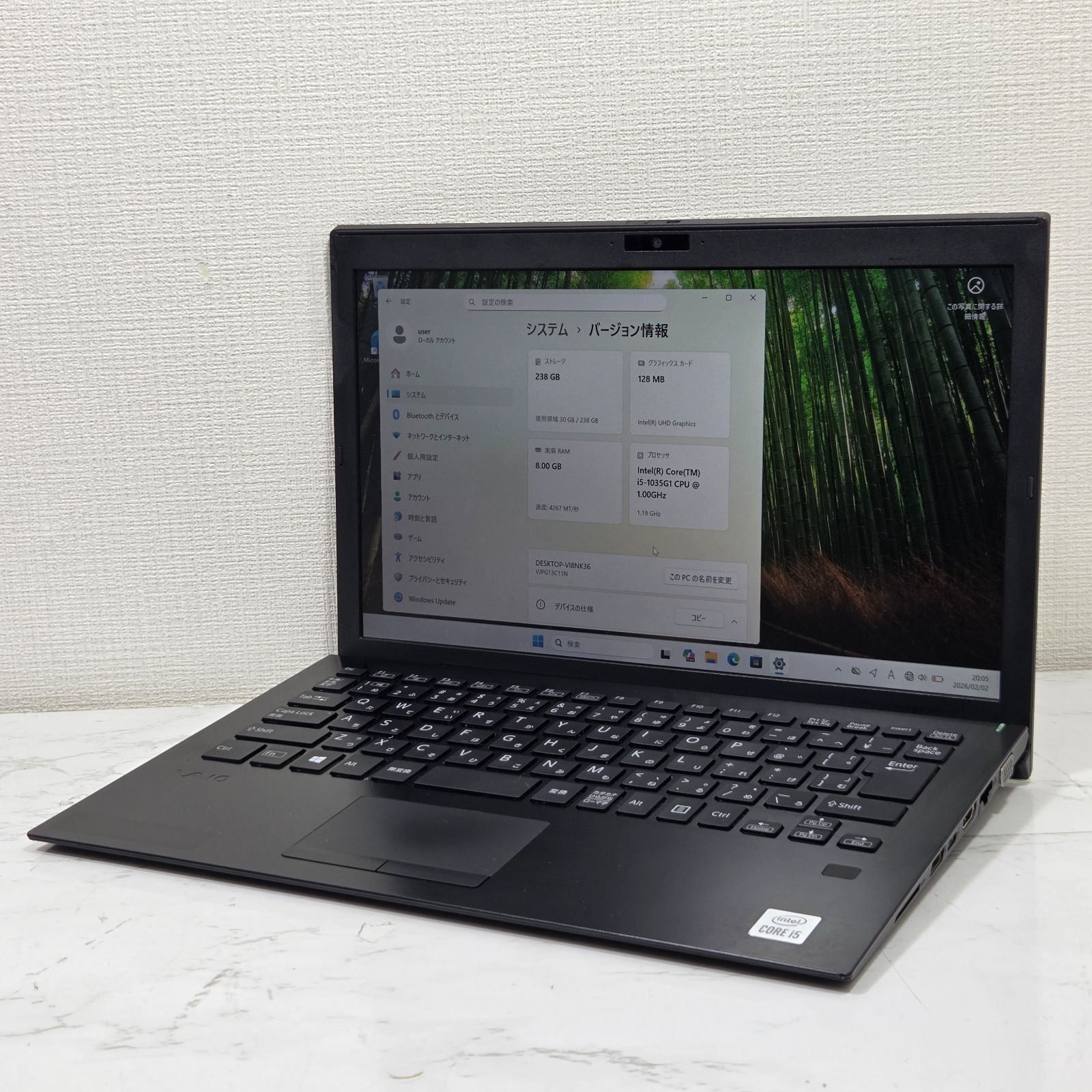 【良品】【1週間保証】VAIO VJPG131 / Core i5 1035G1 / 8GB / 256GB / Win11 001018