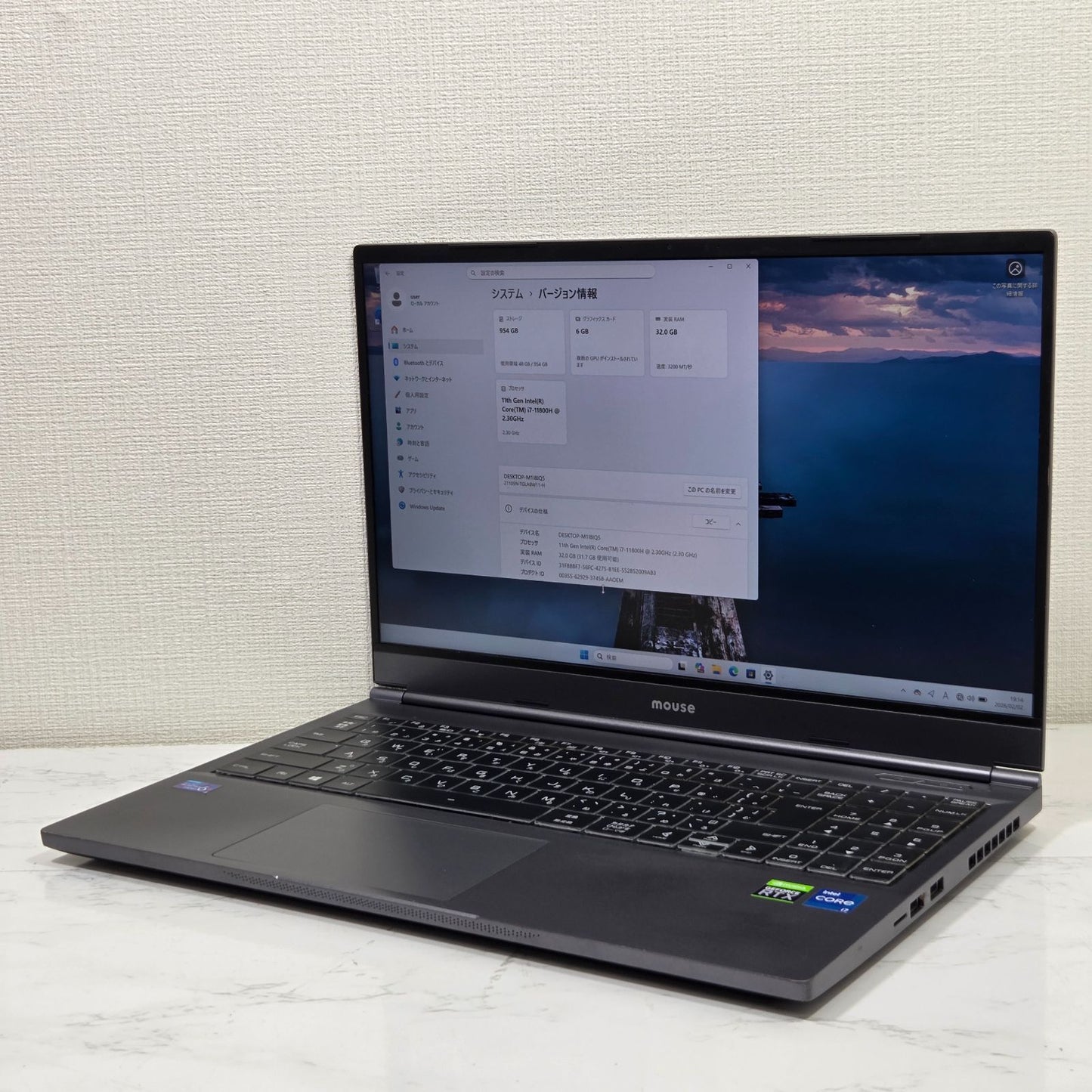 【良品】【1週間保証】mouse DAIV 5N / Core i7 11800H / 32GB / 1TB / RTX3060 / Win11 000737