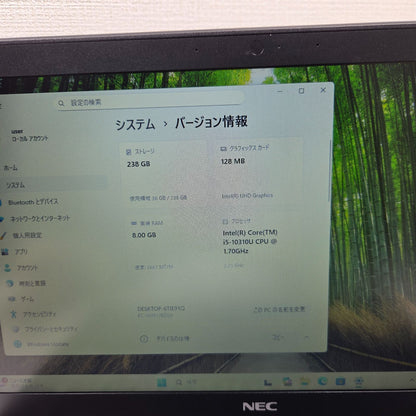 【良品】【1週間保証】NEC VersaPro / Core i5 10310U / 8GB / 256GB / Win11 000638