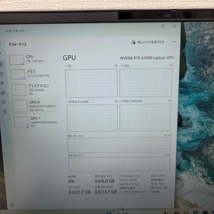 【良品】【1週間保証】HP ZBook 15 G8 / Core i7 11850H / 32GB / 1TB / A3000 / Win11 001354