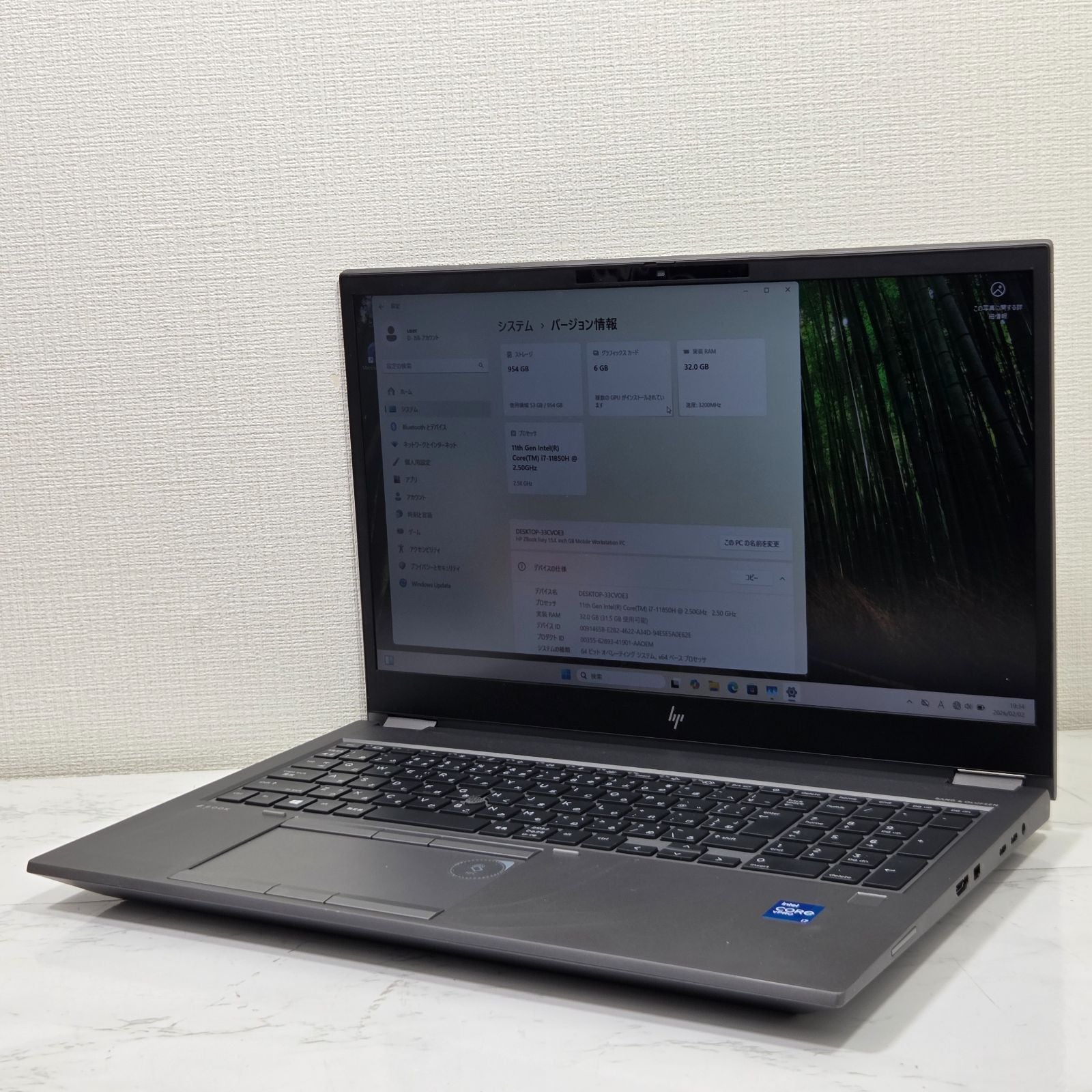 【良品】【1週間保証】HP ZBook 15 G8 / Core i7 11850H / 32GB / 1TB / A3000 / Win11 001355