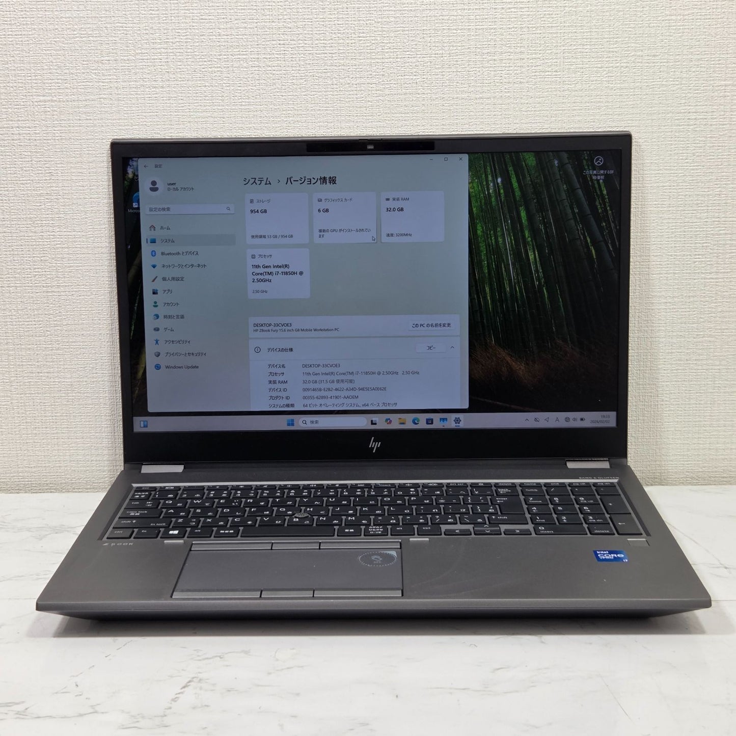 【良品】【1週間保証】HP ZBook 15 G8 / Core i7 11850H / 32GB / 1TB / A3000 / Win11 001355