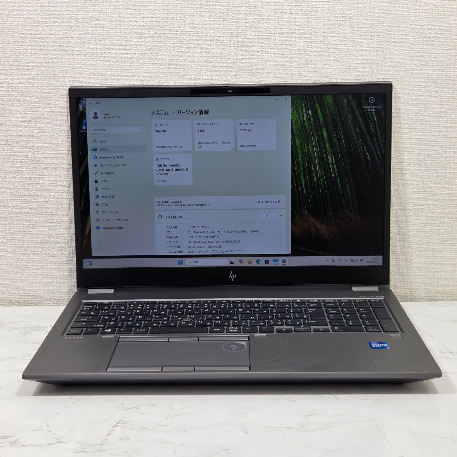 【良品】【1週間保証】HP ZBook 15 G8 / Core i7 11850H / 32GB / 1TB / A3000 / Win11 001355