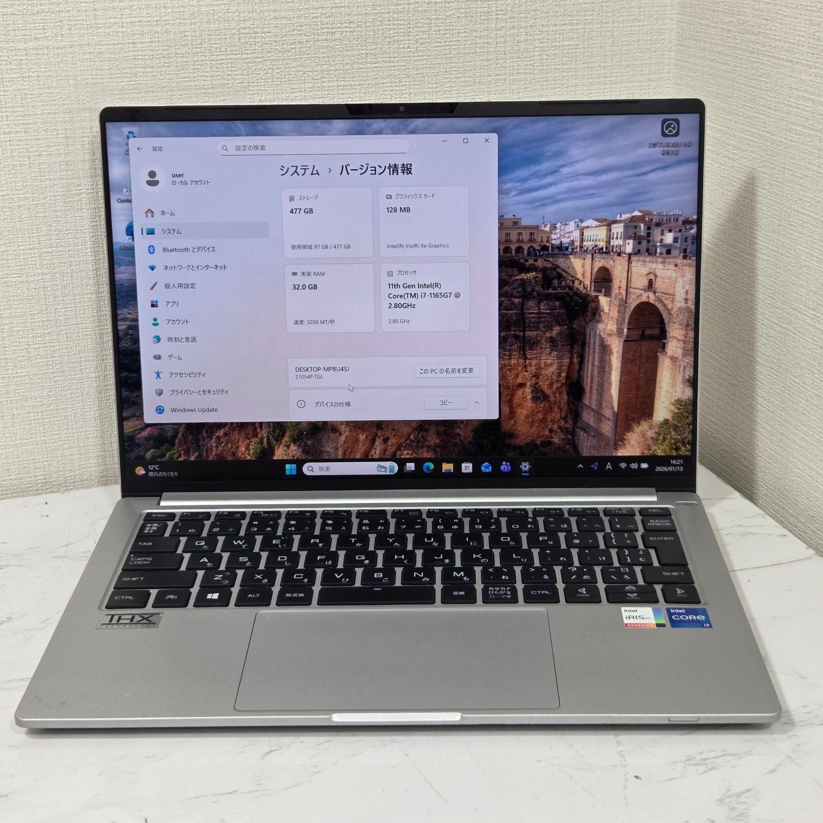 【美品】【1週間保証】mouse DAIV 4P / Core i7 1165G7 / 32GB / 512GB / Win11 000333