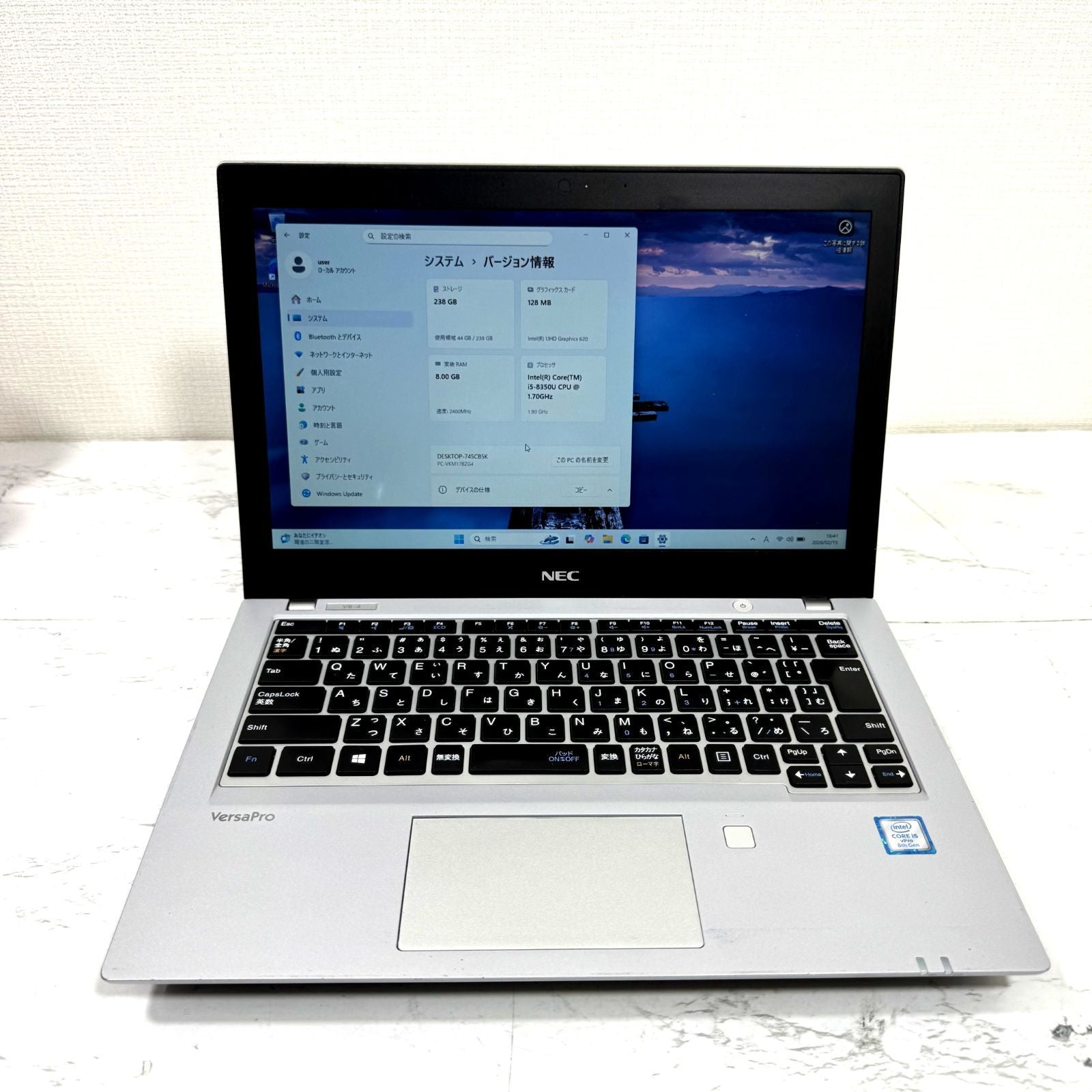 【良品】【1週間保証】NEC VKM17BZG4 / i5-8350U / 8GB / 256GB / Win11