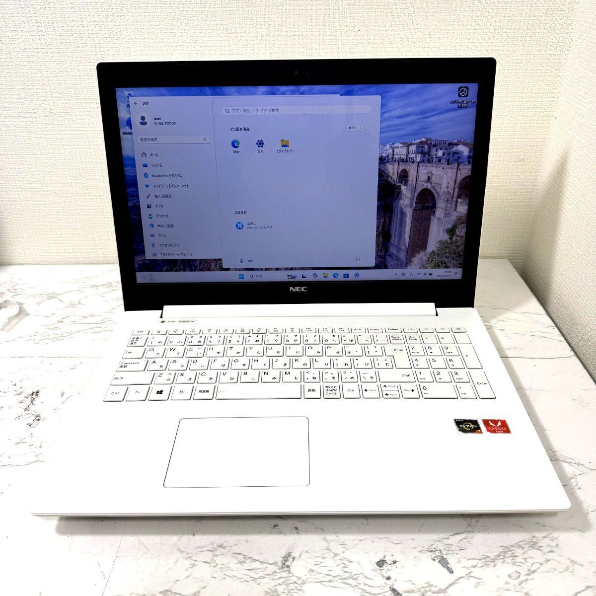【良品】【1週間保証】NEC / Ryzen 7 2700U / 8GB / 256GB