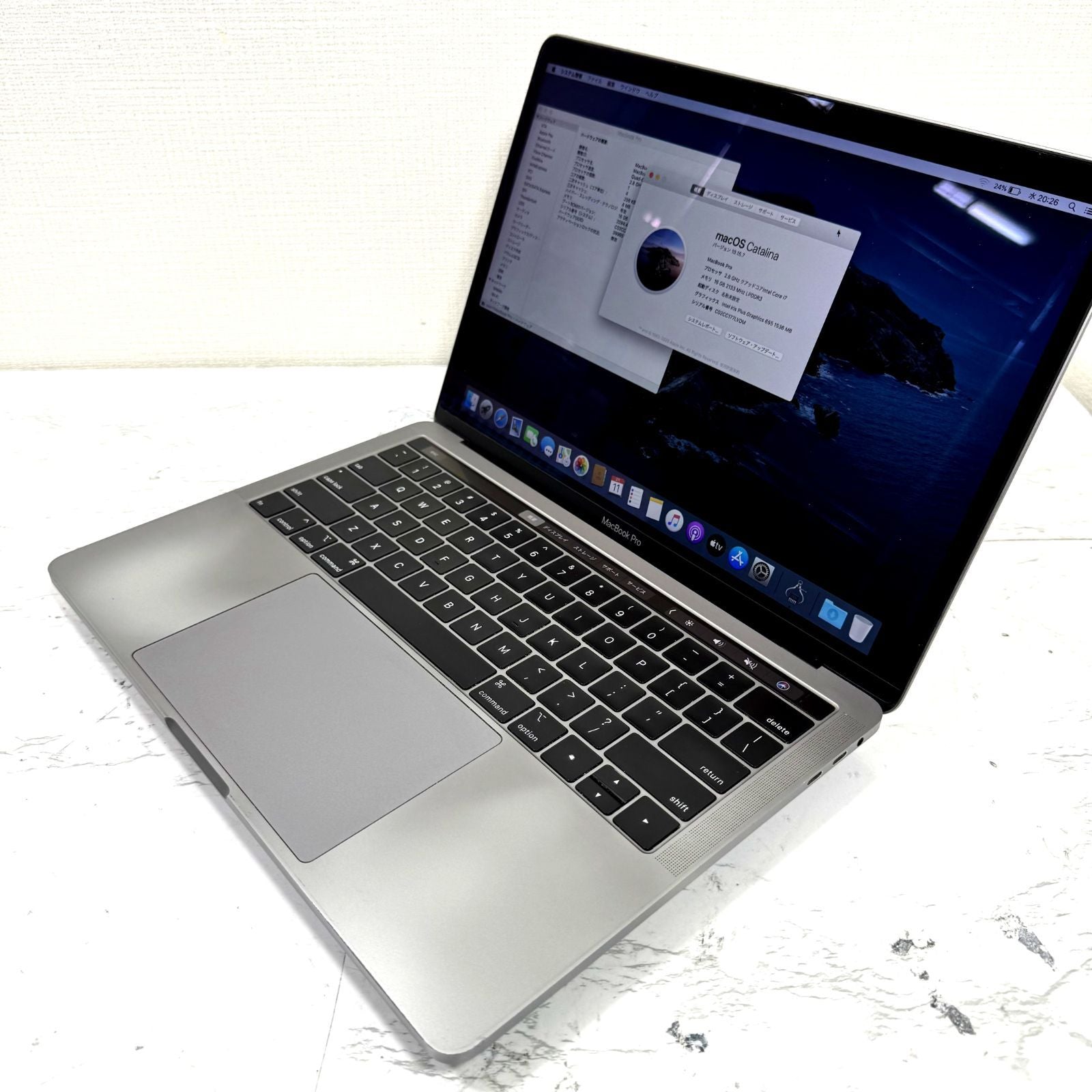 【良品】【1週間保証】MacBook Pro 13インチ 2019 / Core i7（2019） / 16GB / 512GB / 充放電回数793回 009073