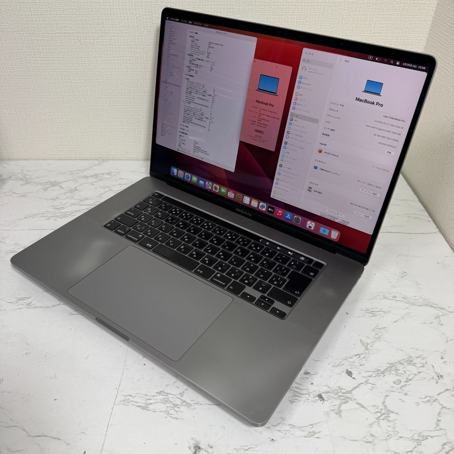 【傷あり】【1週間保証】MacBook Pro 16インチ / 2019 / Core i9 9980HK / 32GB / 1TB 191896