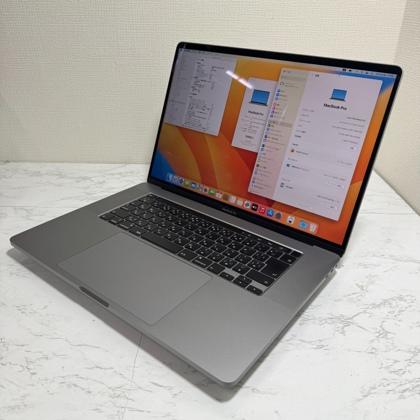 【良品】【1週間保証】MacBook Pro 16インチ / 2019 / Core i9 9980HK / 32GB / 1TB 191342
