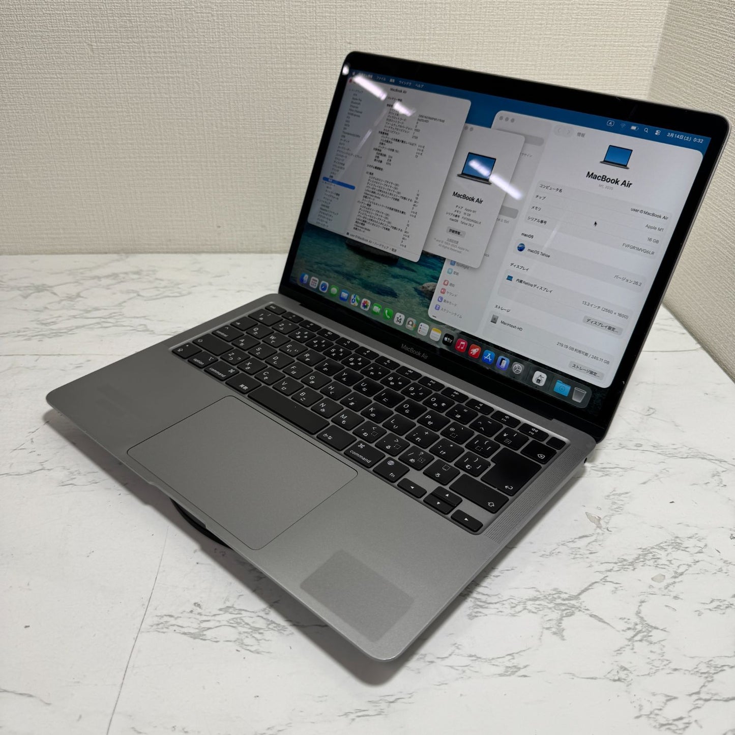 【良品】【1週間保証】MacBook Air 13インチ / 2020 / M1 / 16GB / 256GB 194132