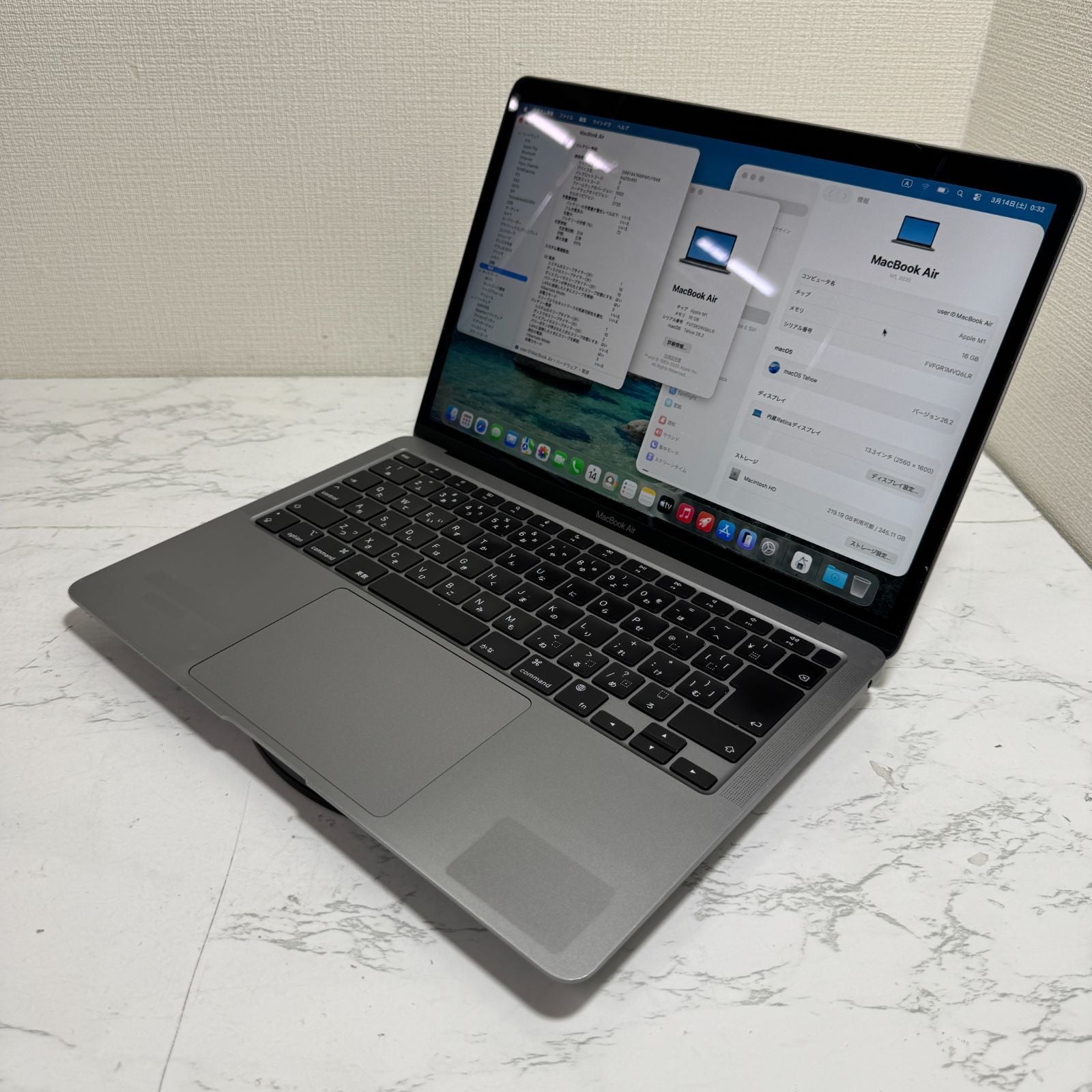 【良品】【1週間保証】MacBook Air 13インチ / 2020 / M1 / 16GB / 256GB 194132