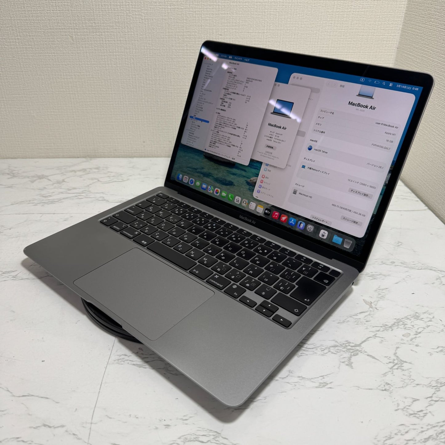 【うっすら凹みあり】【1週間保証】MacBook Air 13インチ / 2020 / M1 / 16GB / 512GB 191430