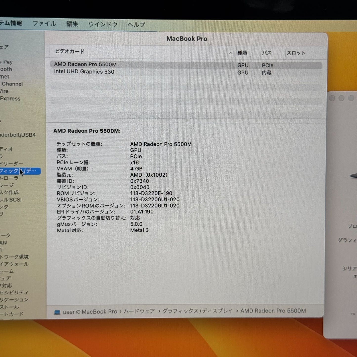 【良品】【1週間保証】MacBook Pro 16インチ / 2019 / Core i9 9980HK / 32GB / 1TB 191363