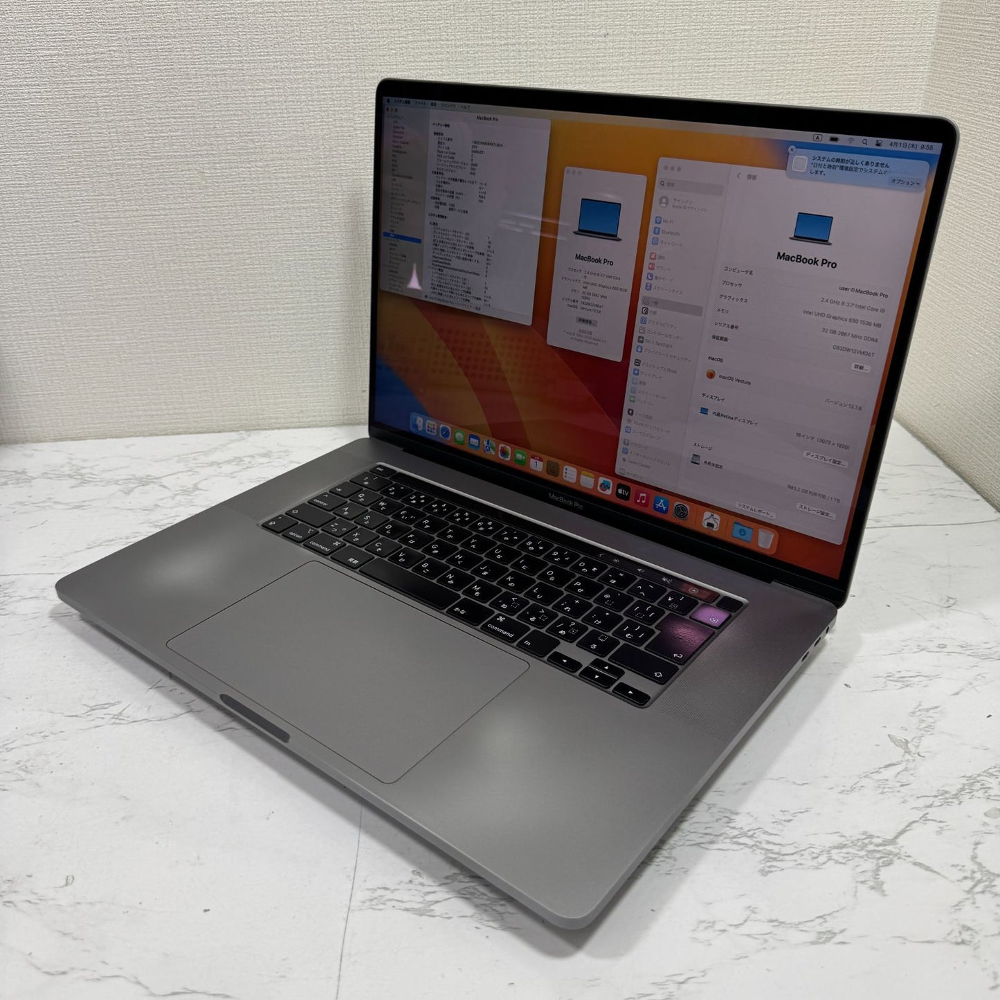 【良品】【1週間保証】MacBook Pro 16インチ / 2019 / Core i9 9980HK / 32GB / 1TB 191330