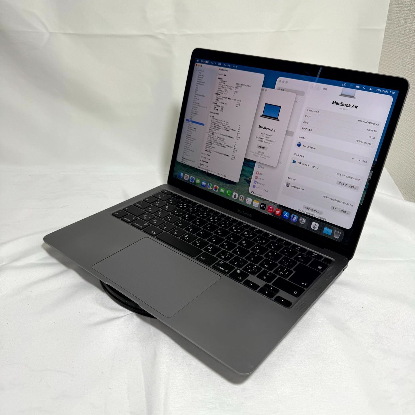 【傷あり】【1週間保証】MacBook Air 13インチ / 2020 / M1 / 16GB / 512GB 191409