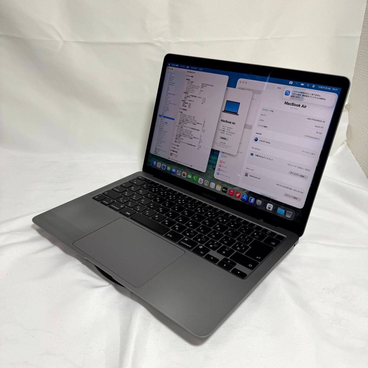 【傷あり】【1週間保証】MacBook Air 13インチ / 2020 / M1 / 16GB / 512GB 191402