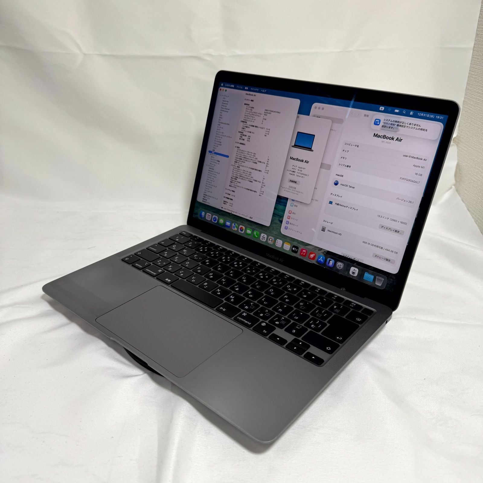 【傷あり】【1週間保証】MacBook Air 13インチ / 2020 / M1 / 16GB / 512GB 191402