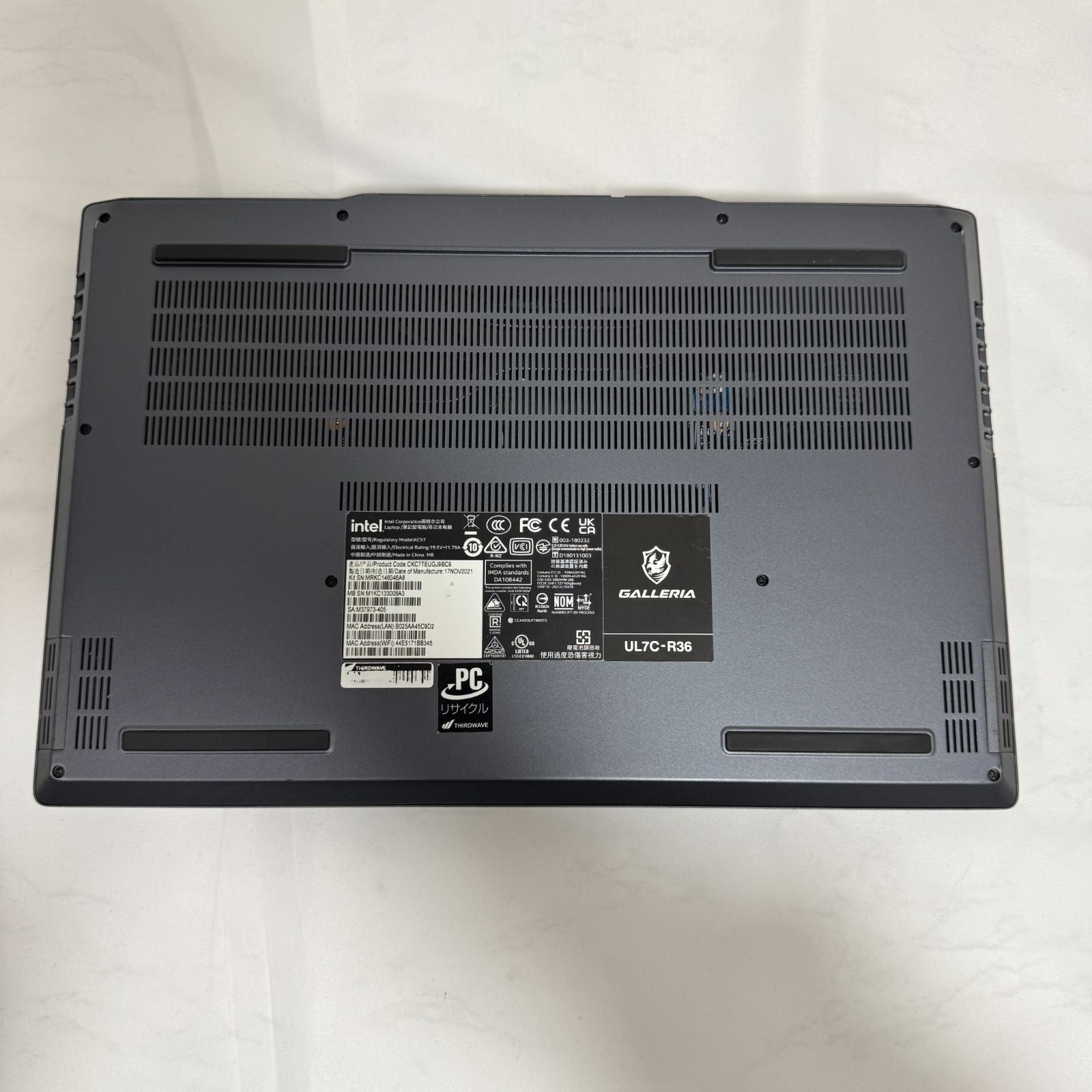 【ゲーミングPC】【1週間保証】GALLERIA / Core i7 11800H / 16GB / 500GB / GeForce RTX 3060