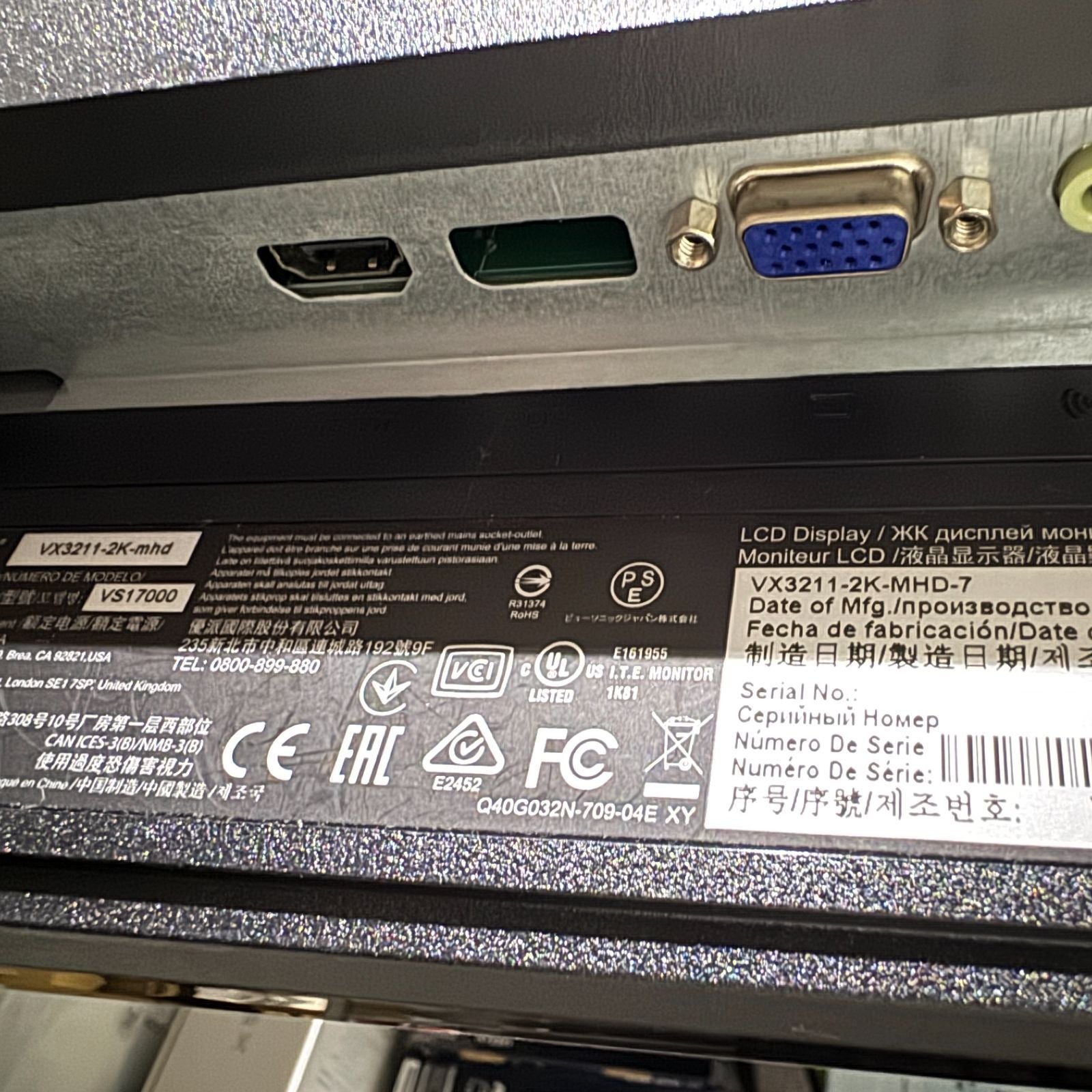 ViewSonic WQHDモニター VX3211-2K-MHD-7 31.5型