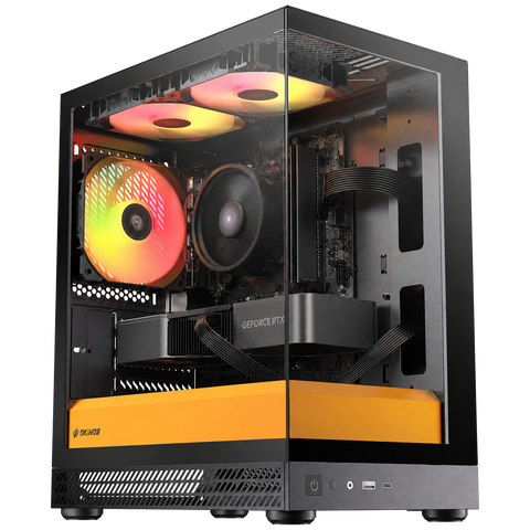 RTX5060 Ryzen 7 5700X DDR4 32GB NVMe SSD 512GB【ゲーミングPC】【新品】【AQUA UNO ブラックイエロー】