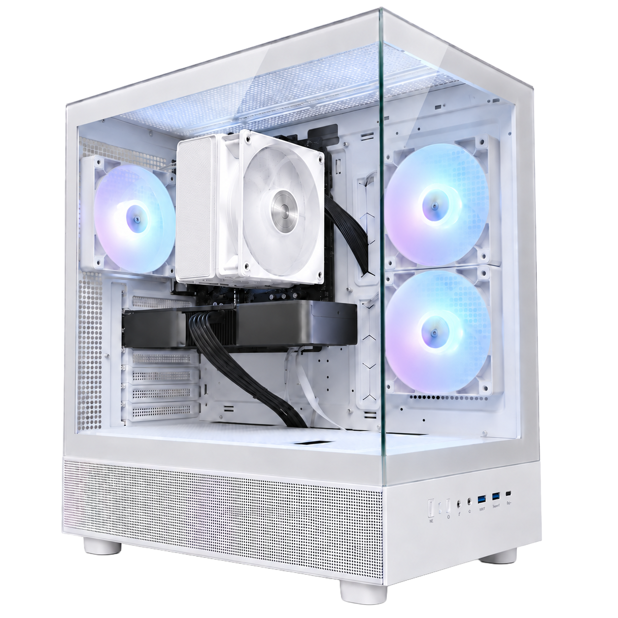 ホワイトのMONTECH XR搭載ゲーミングPC。掲載実機は120mm単塔空冷クーラー構成
