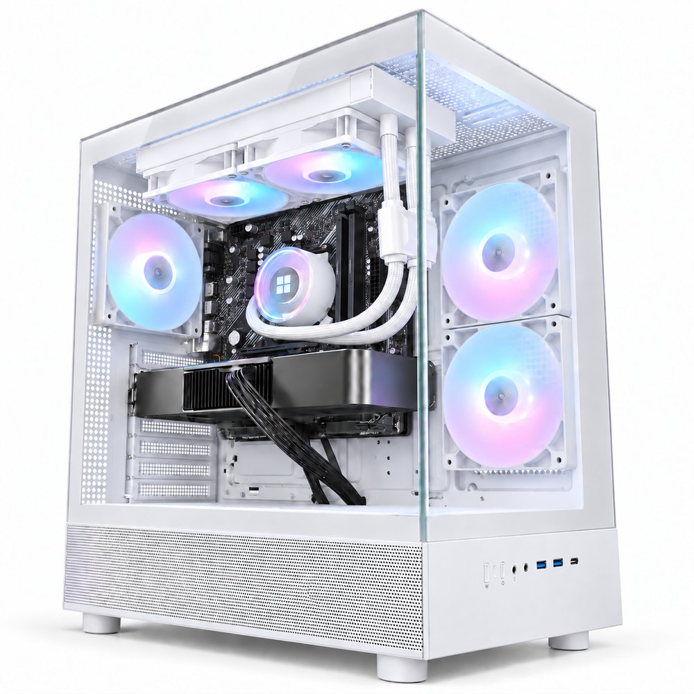 MONTECH XR ホワイトに水冷クーラーを付けた例