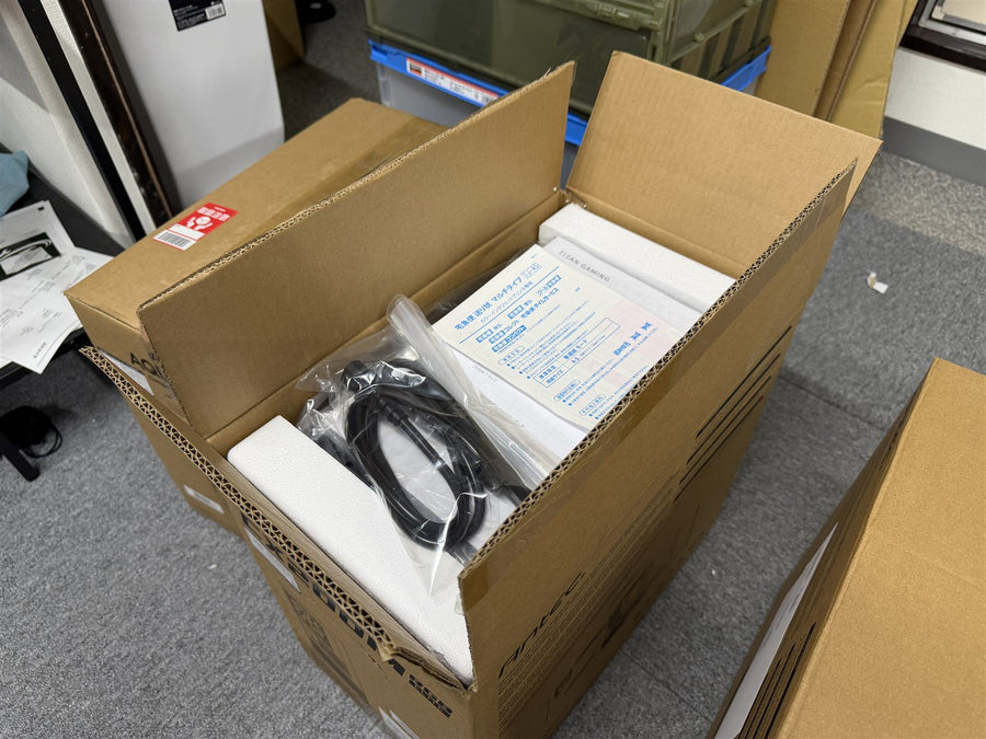 購入時の外箱と固定用発泡スチロールを使用した梱包例